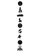 Kerst slinger zwart met verschillende figuren