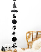 Kerst slinger zwart met verschillende figuren