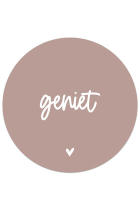 Muurcirkel (binnen) oudroze met tekst Geniet - 30 cm - LICHT BESCHADIGD