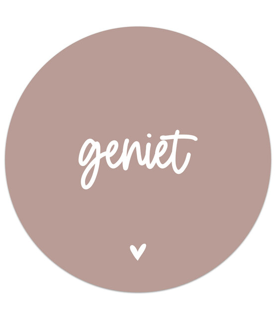 Muurcirkel oudroze met tekst Geniet - 30 cm - LICHT BESCHADIGD