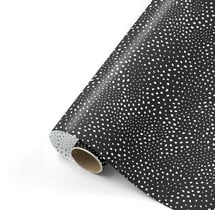 Rol cadeaupapier - zwart wit dotspatroon 50x300cm
