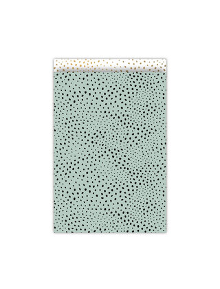 Cadeauzakjes set van 5 - groen zwart met stippen patroon