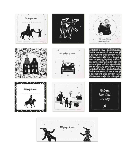 Magazijn sale: set Sint cadeaukaartjes assorti