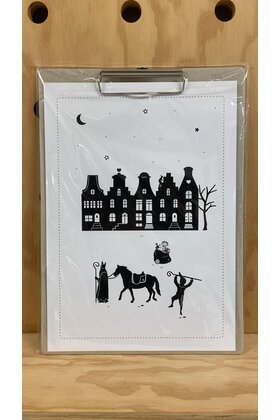 Magazijn sale: klembord met Sint poster
