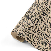Rol cadeaupapier - kraft met zwart patroon 50x300cm Rol cadeaupapier - kraft met zwart patroon 50x300cm