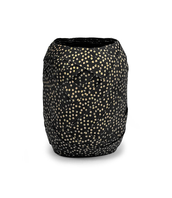 Sierlint - zwart met gouden dots - 12 meter Sierlint - zwart met gouden dots - 12 meter