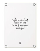 Tuinposter wit met gedichtje - 'De zon op mijn snoet, alles is goed' | 60x80cm