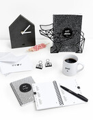 Adresboekje met zwart-wit design – Handige ringband - voor contactgegevens en adressen | Zoedt