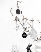 Set van 6 paashangers - zwart wit