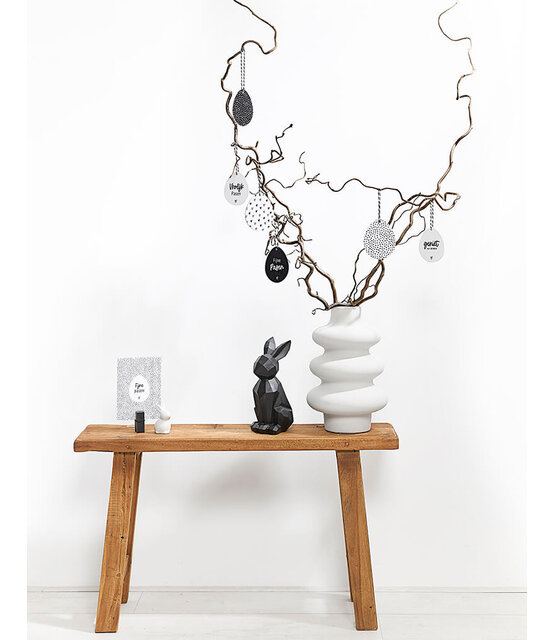 Set van 6 paashangers - zwart wit