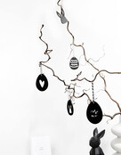 Set van 6 paashangers - zwart hout