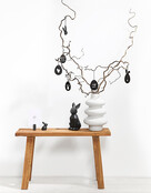 Set van 6 paashangers - zwart hout