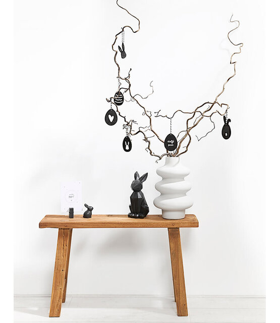 Set van 6 paashangers - zwart hout