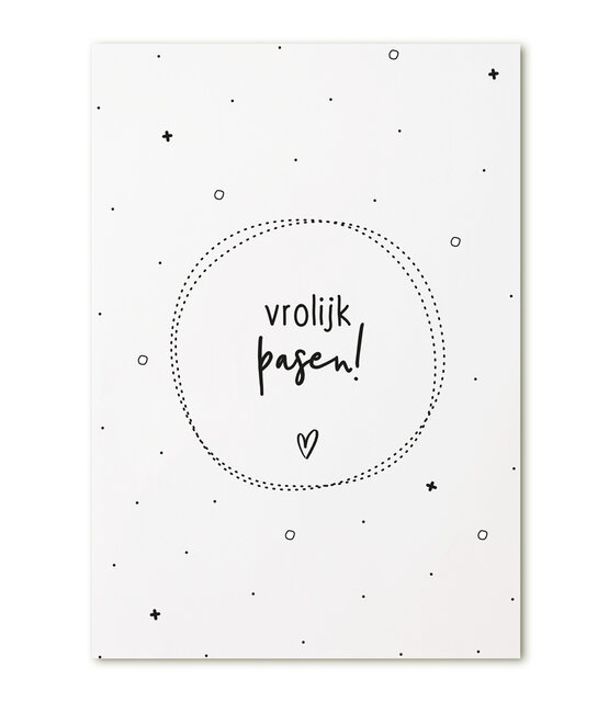 Kaart voor Pasen - met tekst Vrolijk pasen! - A6 kaart