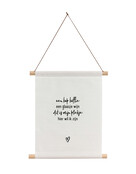 Textielposter wit met gedichtje  'Hier wil ik zijn..' - 30x40cm