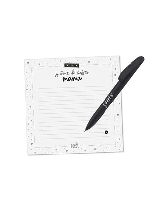 Notitieblok & pen – Liefste mama cadeauset
