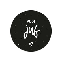 Sticker zwart 'Voor juf' | 5 stuks | 4,5cm