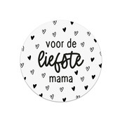 Rol stickers 'Voor de liefste mama' - zwart wit - 4,5cm Rol stickers 'Voor de liefste mama' - zwart wit - 4,5cm