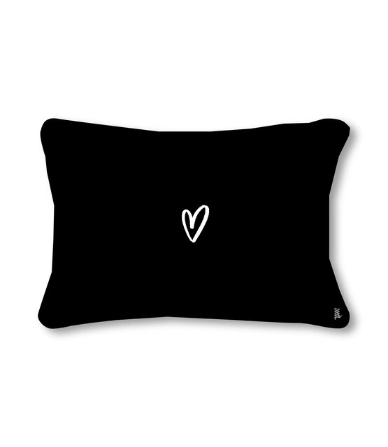 Outdoor sierkussen met tekst 'Geluk zit in het zonnetje' – Waterafstotend tuinkussen voor buiten – 50x30cm - zwart