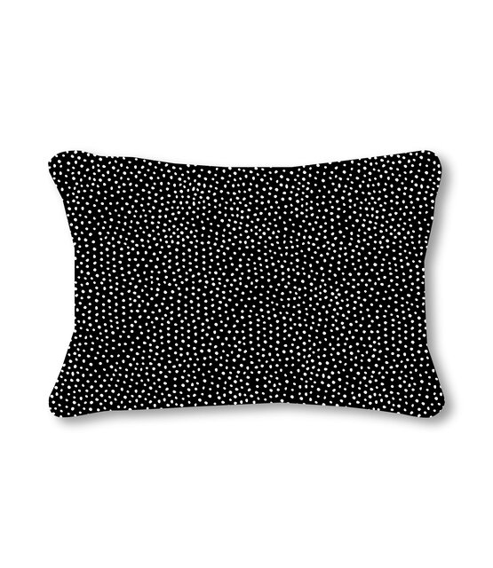 Outdoor sierkussen met zwart wit stippen patroon – Waterafstotend tuinkussen voor buiten – 50x30cm - zwart/wit