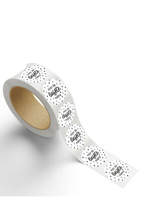 Rol stickers 'Voor de liefste mama' - zwart wit - 4,5cm