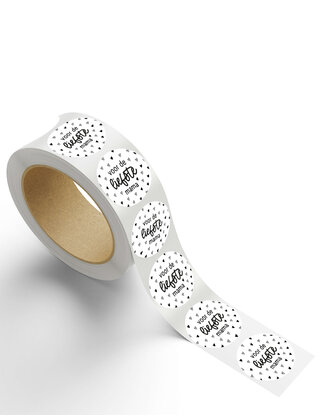 Rol stickers 'Voor de liefste mama' - zwart wit - 4,5cm