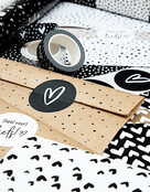 Sticker zwart met wit hartje | 5 stuks | 4,5cm Sticker zwart met wit hartje | 5 stuks | 4,5cm