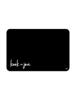 Placemat - zwart met tekst 'Kook van jou'