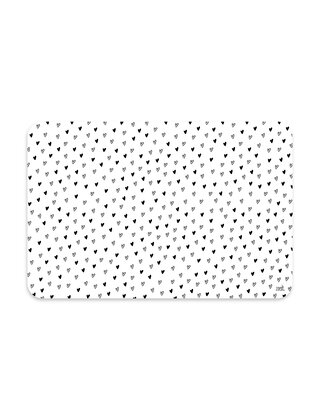 Placemat - wit met zwart hartjespatroon