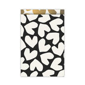Cadeauzakjes  set van 5 - zwart wit hart Cadeauzakjes  set van 5 - zwart wit hart