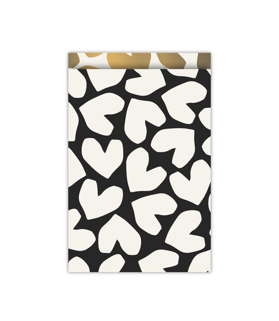 Cadeauzakjes  set van 5 - zwart wit hart Cadeauzakjes  set van 5 - zwart wit hart