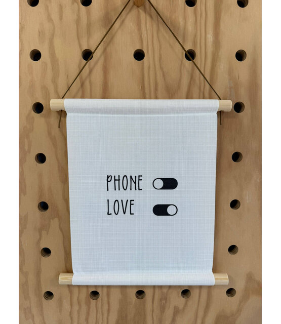 Magazijn sale - Textielposter 30x40cm 'Phone off Love on'