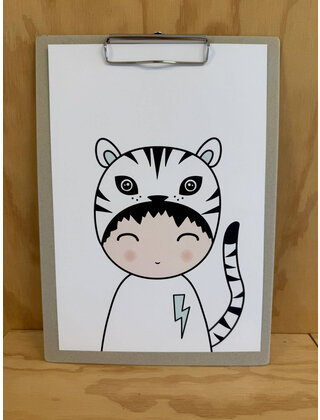 Magazijn sale - poster op klembord