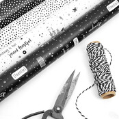 Rol cadeaupapier zwart wit  50x300cm
