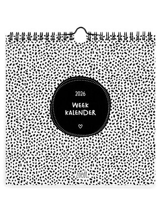 Weekkalender 2026 – stijlvolle zwart-wit kalender van Zoedt