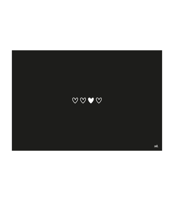 Inductiebeschermer voor inductieplaat – zwart met witte hartjes – bescherming & decoratie