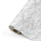 Rol cadeaupapier - wit zwart dotspatroon 50x300cm