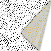 Rol cadeaupapier - wit zwart dotspatroon 50x300cm