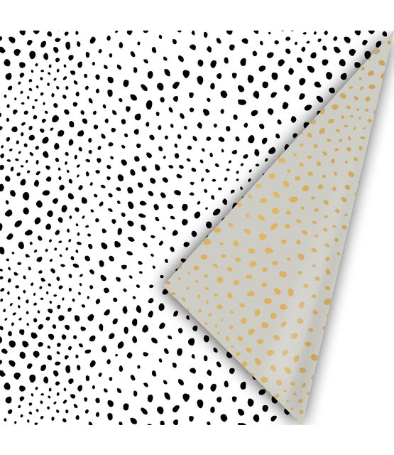 Rol cadeaupapier - wit zwart dotspatroon 50x300cm