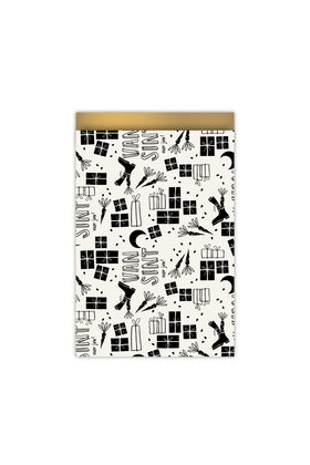 Cadeauzakjes set van 5 - Sinterklaas zwart wit patroon