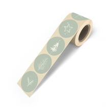 Stickers kerst groen wit| 5 stuks | 5cm