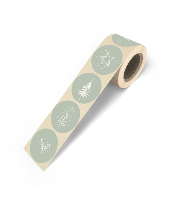 Stickers kerst groen wit| 5 stuks | 5cm