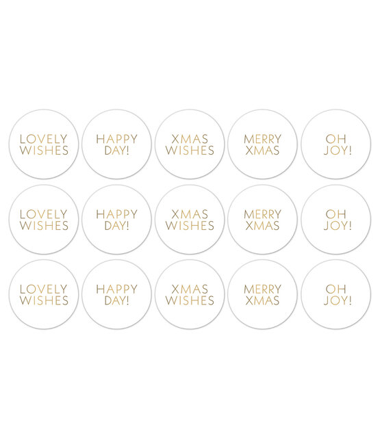 Stickers kerst wit goud | 5 stuks | 5cm