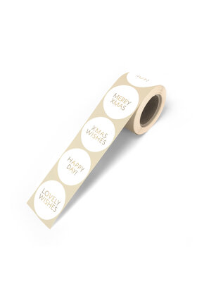 Stickers kerst wit goud | 5 stuks | 5cm