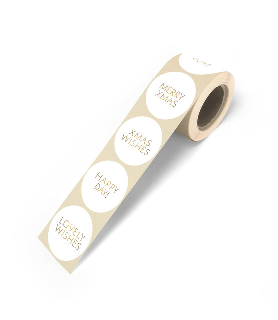 Stickers kerst wit goud | 5 stuks | 5cm