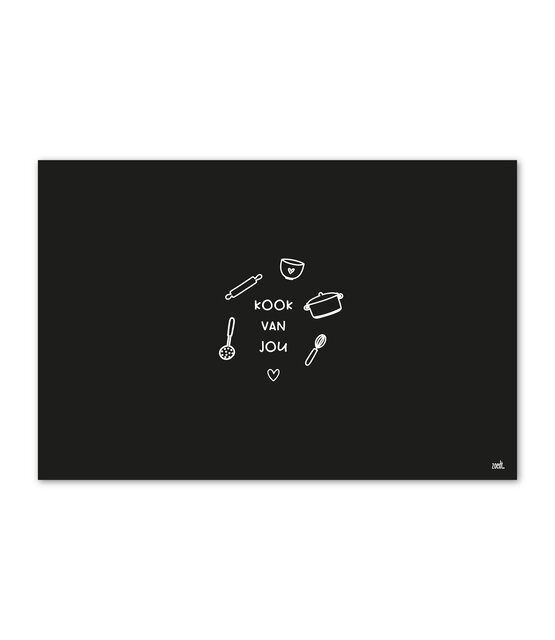 Inductiebeschermer voor inductieplaat – met tekst 'Kook van jou' – bescherming & decoratie