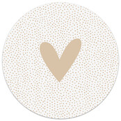 Muurcirkel zand met hartjes en dots