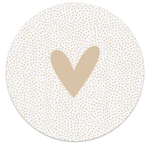 Muurcirkel zand met hartjes en dots