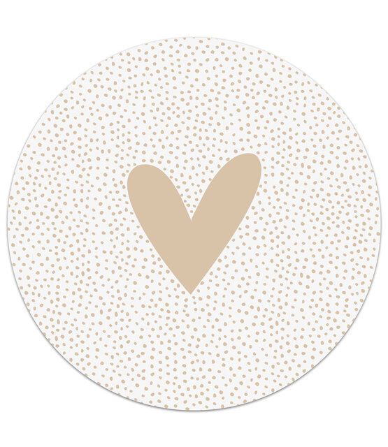 Muurcirkel zand met hartjes en dots
