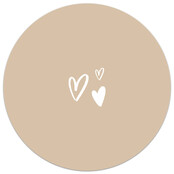 Muurcirkel zand met hartjes